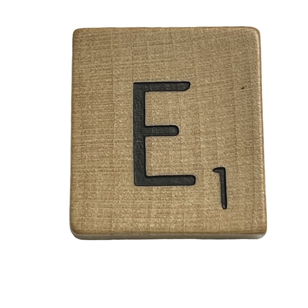 Scrabble Game Piece Letter E Replacement Wood Tile Genuine Standard Edition mq